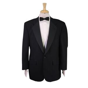 Brooks Brothers Black 1-Btn Notch Lapel Tuxedo Formal Blazer Jacket 42S